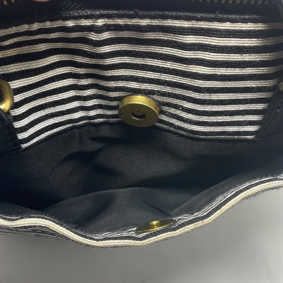 Fossil Kinley Striped Cotton/Leather Satchel🖤 - Picture 14 of 16